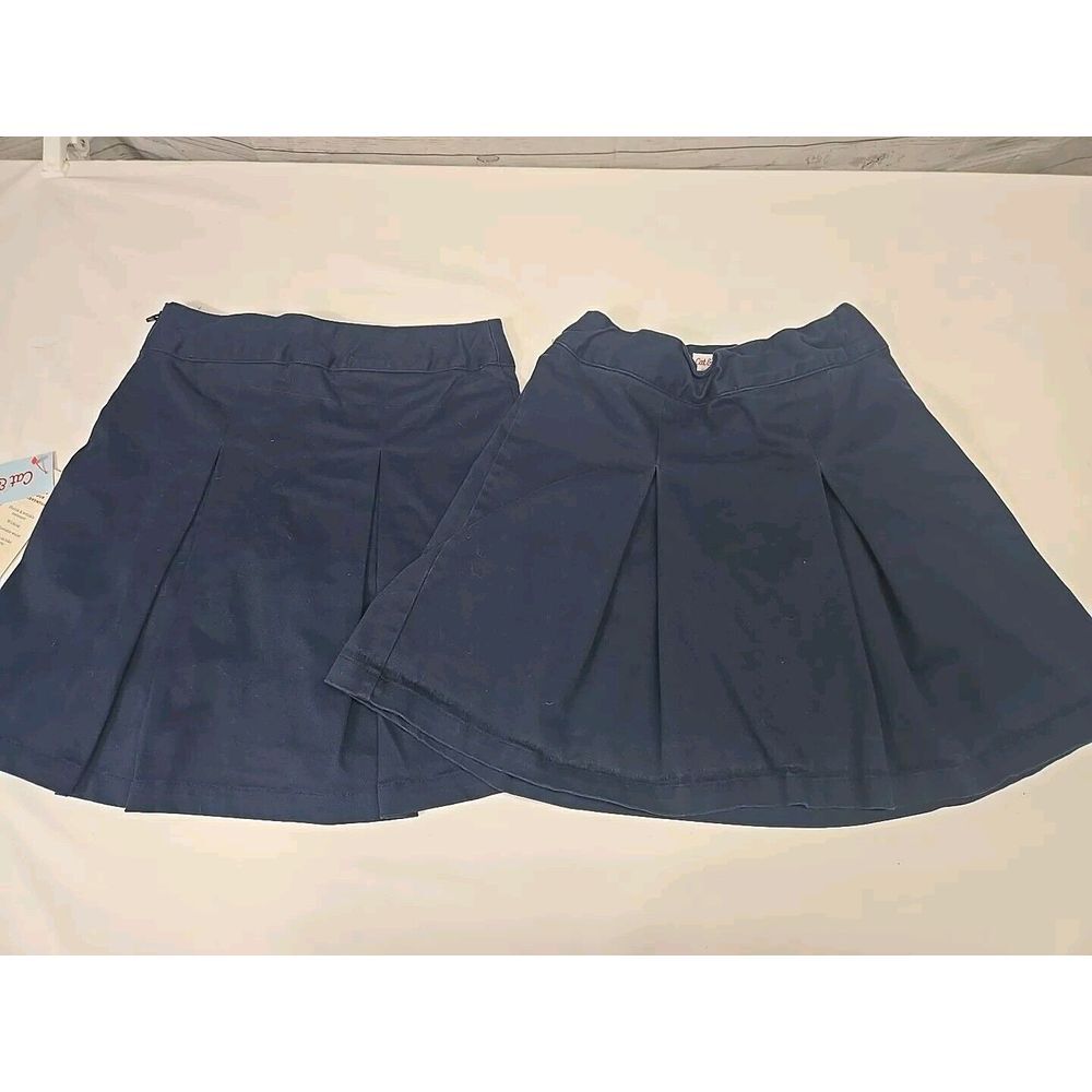 Cat & Jack Navy Knit Uniform Skort Girl's Size 8 Set Of 2 New And Used School